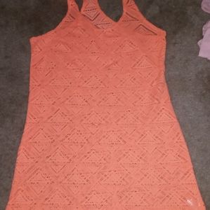 Pink extra large swimsuit cover-up crochet boho